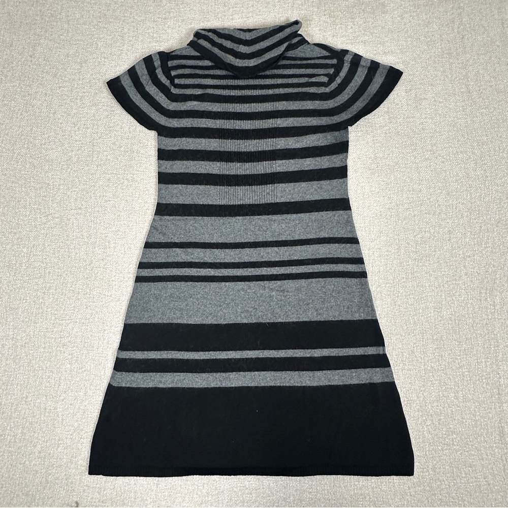 Calvin Klein Jeans Black and Gray Striped Mini Dress
